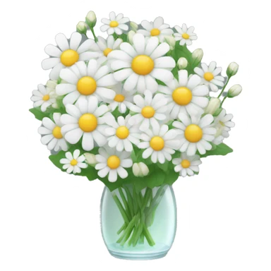 White flower bouquet in a glass vase sticker