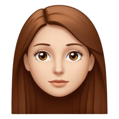 Uma mulher branca, olhos castanhos, cabelo castanho, longo e liso  sticker