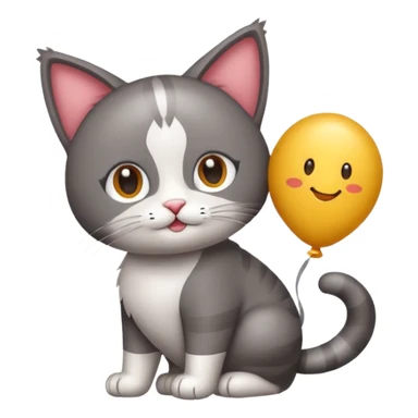 Elinde balon tutan kedi sticker