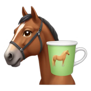 horse with cup massage sticker