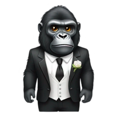 GORILLA white tie sticker