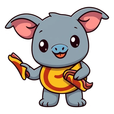 winking Stitch holding a bacon strip sticker