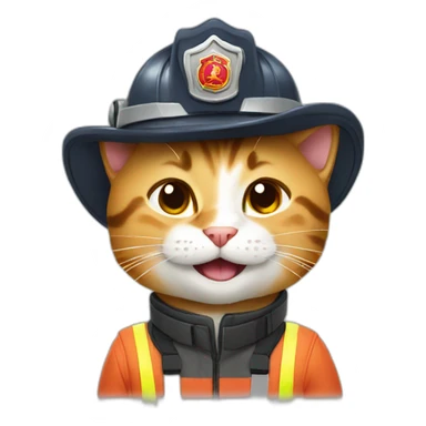 Laughing cats wear firefighter uniforms sticker