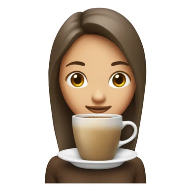 girl with her head into coffee cup sticker