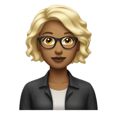 Woman Glasses blonde short hair sticker