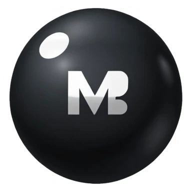 Black Ball with MB written on in the middle of it. Nothing else no holes or anything. sticker