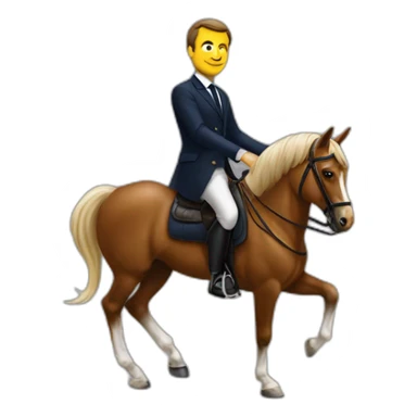 Macron sur un cheval a bascule sticker