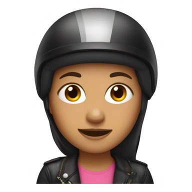 a girl with a biker helmet on sticker