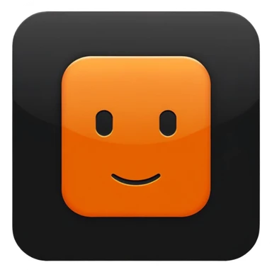 OK text in a dark orange square sticker