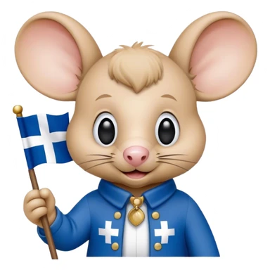 Topo Gigio holding a  Finland flag ￼ sticker