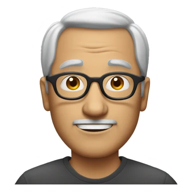 cartoon middle-aged man wearing round glasses sticker