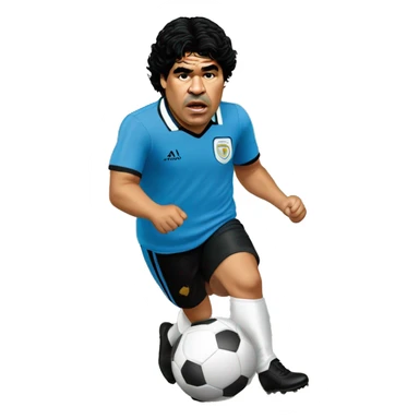 fat Diego Maradona kick the ball sticker