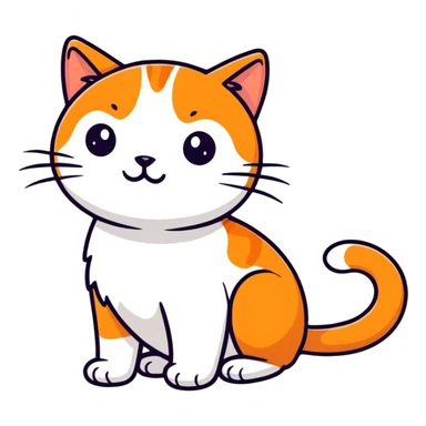 Orange cat making a potion sticker