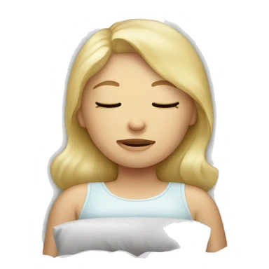 blonde girl sleeping with pillows sticker