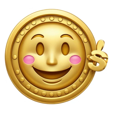 a dollar sign with a happy face sticker