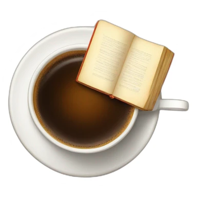 A cup of coffee on beautiful books sticker