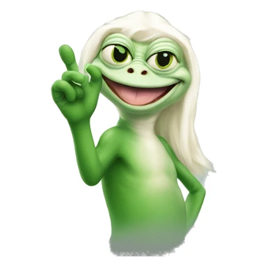 Albino squirl and green pepe the frog giving the OK hand gesture sticker