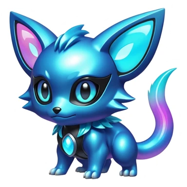  Epic legendary Shiny sparkly transparent bioluminescent luminescent vibrant bright pastel dark exotic iridescent colorful gradients futuristic modern metallic glossy glittery fantasy-cyber-Protogen-Fakémon-Pokémon-Shinx-creature sticker