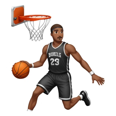Dunking black Basketballer  sticker