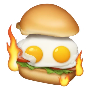 An egg sandwich on fire sticker