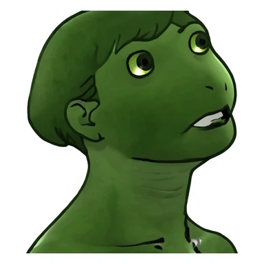 female straining their neck sticker