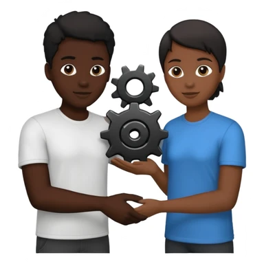 person silhouette handing a gear to another sticker