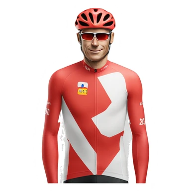 maillot cycliste blanc a pois rouges sticker