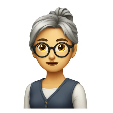 Girl with a round glasses is annoyed sticker