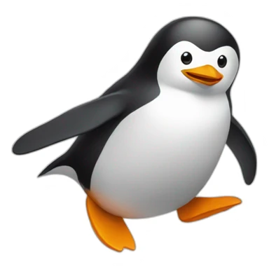 penguin hangliding sticker