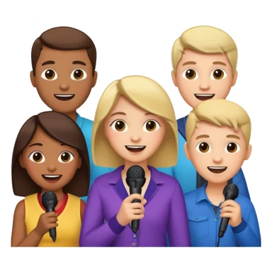 microphone for group karaoke with people more sticker