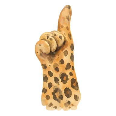 aesthetic leopard paw pointing up with beautiful leopard coloring in watercolor style sticker