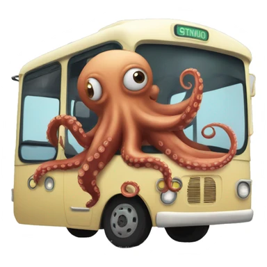 octopus in a omnibus sticker