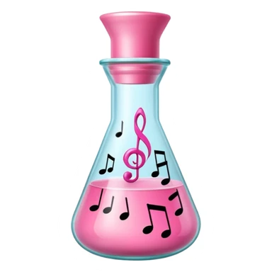 bublegum pink flask beaker with music coming out sticker
