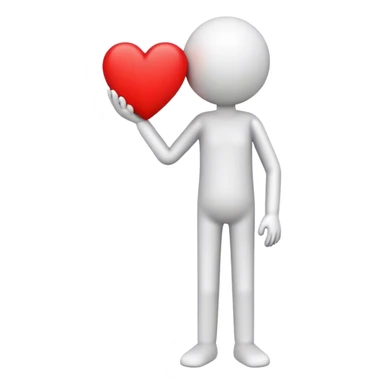 Stick figure red heart sticker