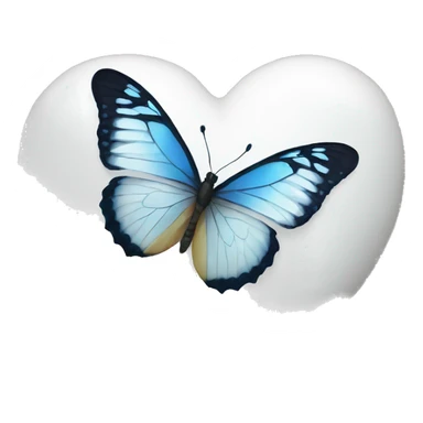 White heart with butterfly  sticker