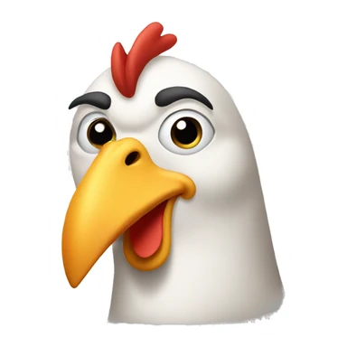 asian chicken with long mustash sticker