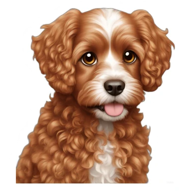 Red cavapoo curly hair no white  sticker