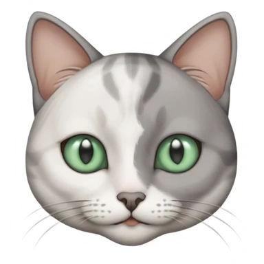Make a cat be grey white not so fluffy j sticker