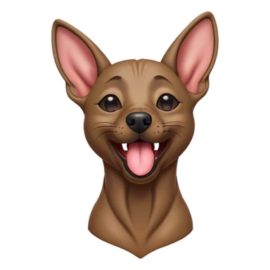 Cinematic Cute Yawning Xoloitzcuintle dog Portrait Emoji, Head tilted slightly with a dramatic, wide-open yawn, showcasing smooth, hairless ebony skin with gently relaxed wrinkles and floppy ears slightly drooping, round dark eyes barely open in drowsy contentment, Simplified yet irresistibly adorable features, highly detailed, glowing with a soft, cozy glow, high shine, relaxed yet expressive, stylized with a touch of whimsy, bright and endearing, soft glowing outline, capturing the essence of a sleepy yet affectionate guardian, so drowsy it feels like it could stretch out of the screen and curl up for a nap! sticker