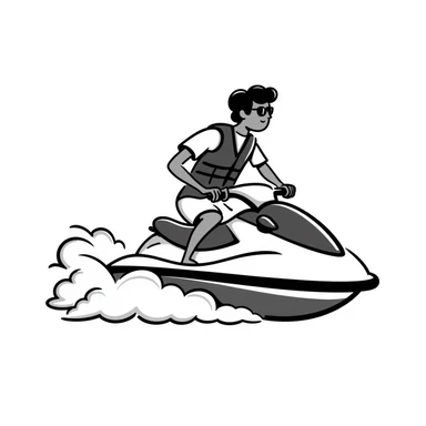 black man on a jet ski sticker
