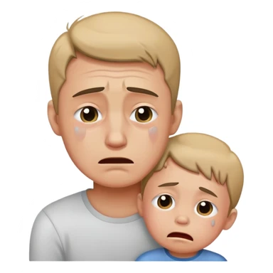 crying man in a child's body sticker