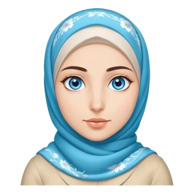Turkish beautiful finish Konya girl blue eyes with spring design hijab  sticker