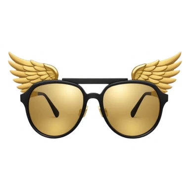 fancy hipster sunglasses with wings sticker