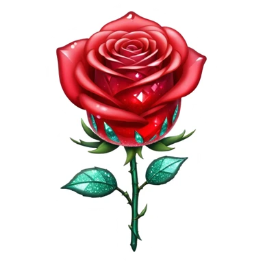 glitter red crystal rose sticker