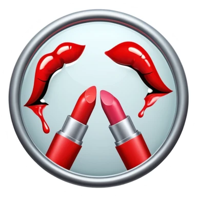 Kissing lipstick on mirror sticker