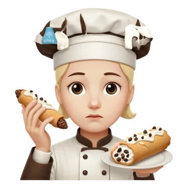 SAD SAD overworked pastry chef with cannoli sticker