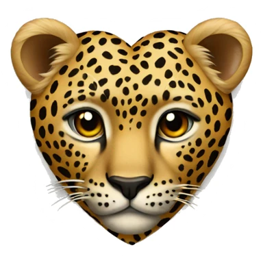 heart with leopard motif sticker