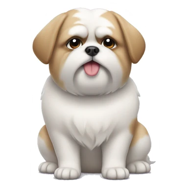 white fat short shitzu dog sticker