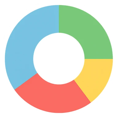 colorful donut chart, modern flat design icon sticker