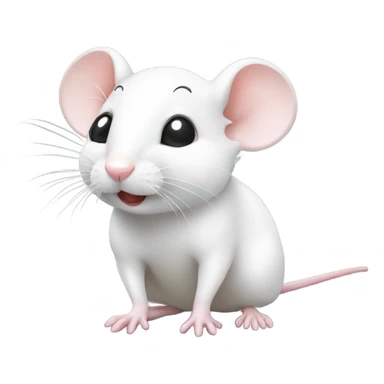 Cute little white mouse  kiss sticker